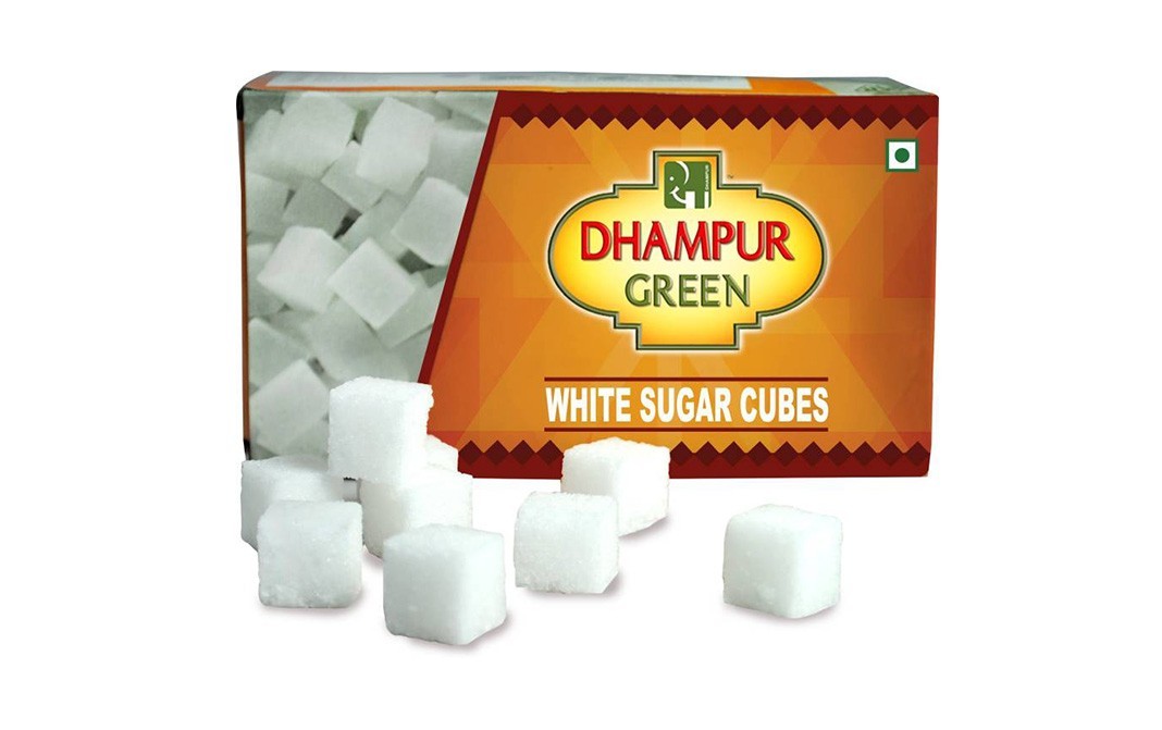 Dhampur Green White Sugar Cubes    Box  500 grams